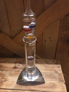 Glass Galileo Thermometer with Floating Spheres
